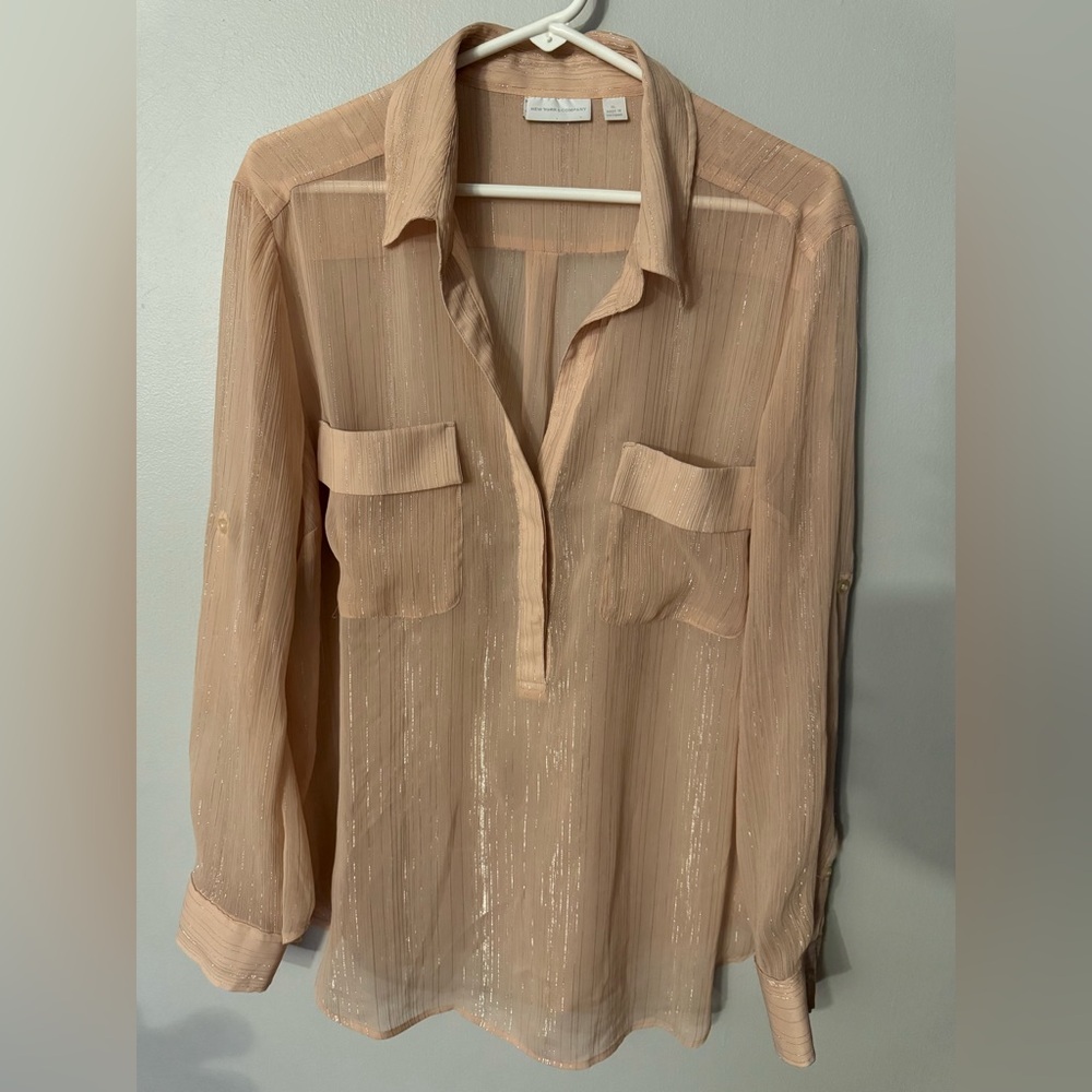 NY&Co lightweight champagne blouse